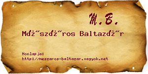 Mészáros Baltazár névjegykártya