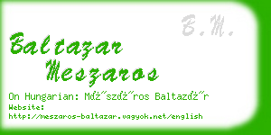 baltazar meszaros business card